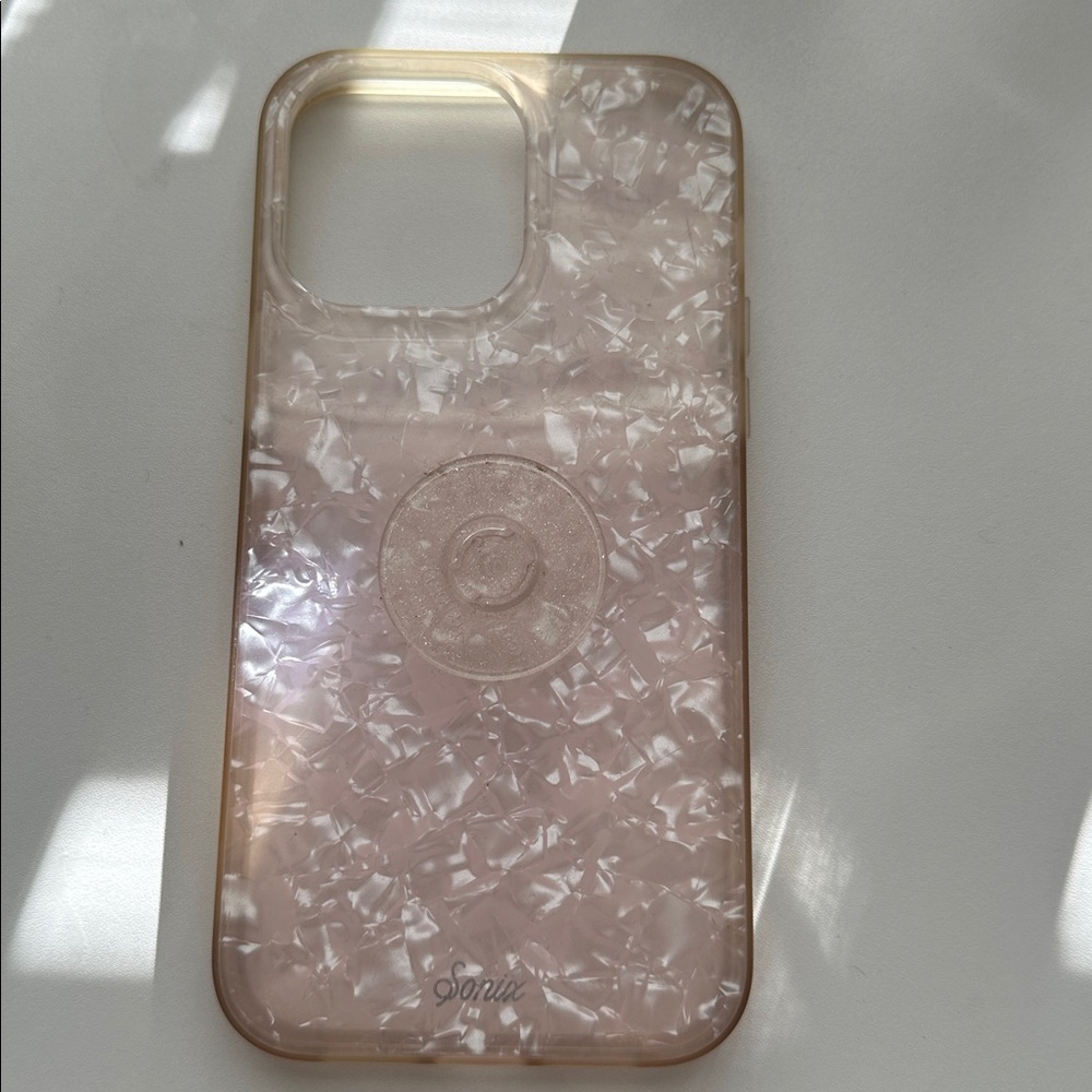 Sonix iPhone 14 Pro Max Iridescent Pearl Phone Case with pop socket option